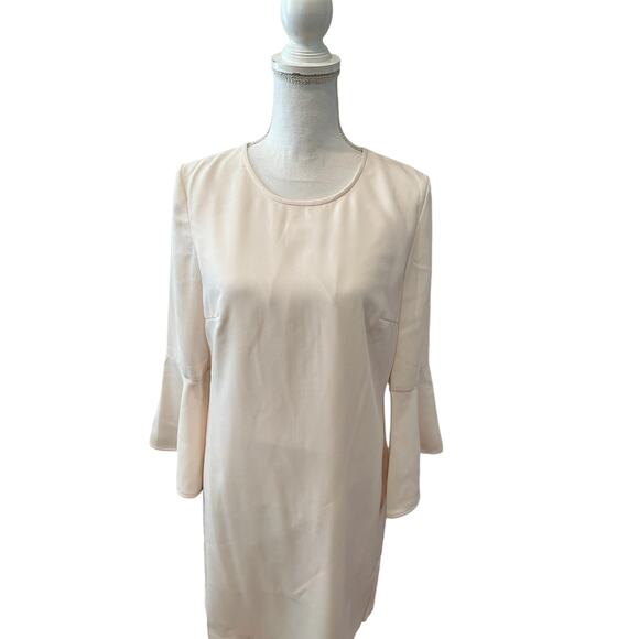 Club Monaco Crepe Bell Sleeve Dress Off White 4 - Picture 3 of 10